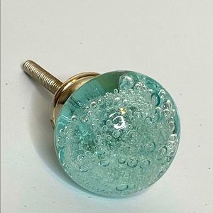 Aqua Blue Bubbles Glass Drawer/Door/Cabinet Pull Knob (Pack of 4)